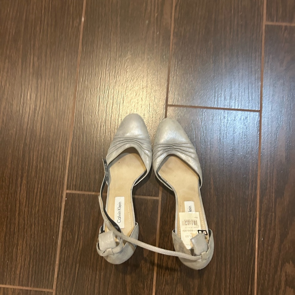 Calvin Klein Women's Metallic Silver Heels